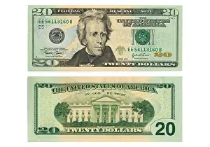 Front and Back Print of New Twenty Dollar Bill