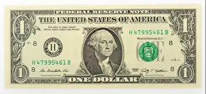 One-U.S. Dollar Bill Print Front Side