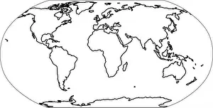 Vector Outline Map of the World Print