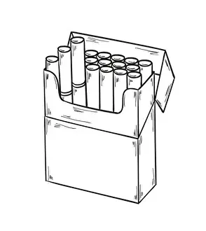 White Background Cigarette Print