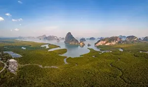 Panorama Print of Sametnangshe Mountains Over Phangnga Bay