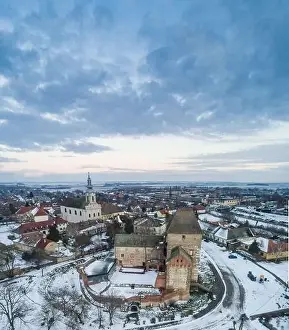 Panoramic Winter View of Simontornya Print