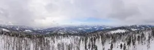 Panoramic Winter Mountains Print - Silesian Beskids, Poland
