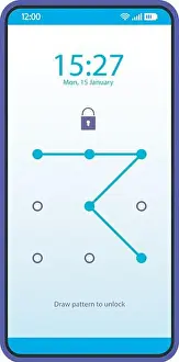Pattern Lock Smartphone Interface Print Design Template