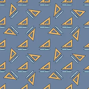 Yellow Triangle Pen Print Seamless Pattern