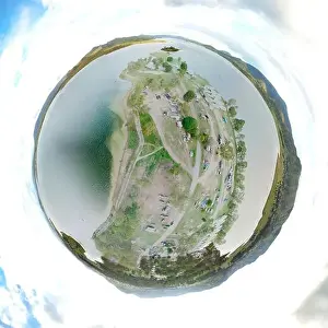 Planetoid View of Kirkleigh Print: Somerset Dam, Queensland, Australia