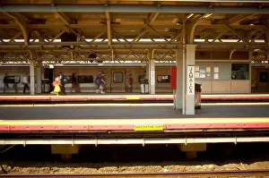 Railway Station Platform Print with Train