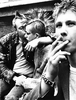 Punks at the Marian column in Munich Print, 1984