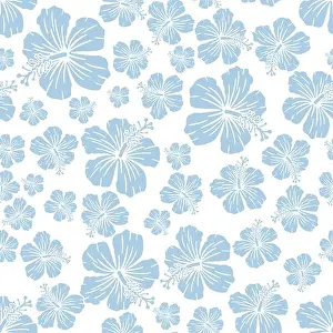 Hibiscus Flower Seamless Repeat Pattern Print