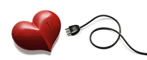 Red Heart Electrical Print