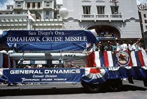 General Dynamics Corp Representatives with BGM-109 Tomahawk Cruise Missile Print