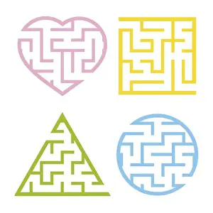 Colored Light Maze Print for Kids