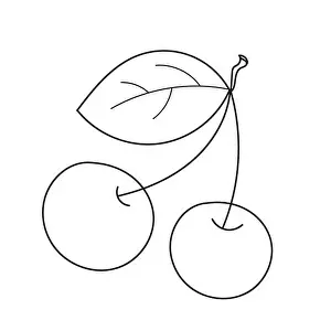 Cherry Simple Coloring Page Print