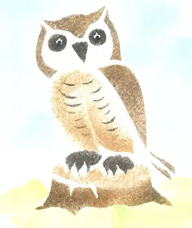 Stylized Owl Art Print
