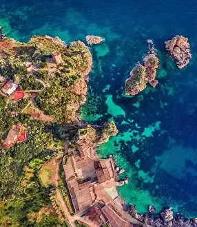 Straight-down View of Tonnara di Scopello Print