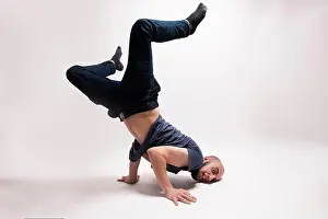 Performance Art Prints: Breakdancer in Handstand Print
