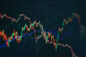 Technical Price Graph Print in Blue Theme