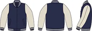 Varsity Jacket Print Template (Front, Back and Side View)
