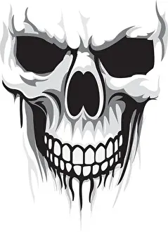 Vector Skull Head Print Design