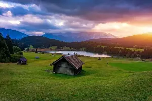 Wagenbruchsee Lake Evening Print, Bavarian Alps, Germany