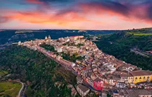 Ragusa Town Print - Dramatic Summer Sunset