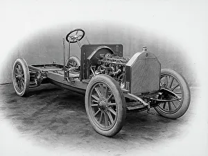 Vintage Transportation Methods Prints: Automobile under construction (front view)