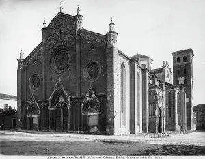 Front and one side of Cathedral of Asti