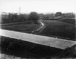 Construction of the highway of Montecatini, near Pistoia: a stretch of the highway through the Tuscan countryside