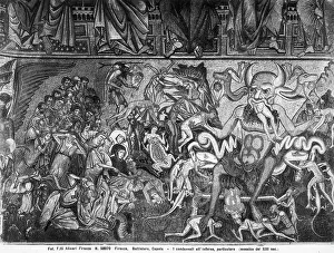 Naked Male Figures In Art Prints: The Damned in Hell, mosaic by Coppo di Marcovaldo