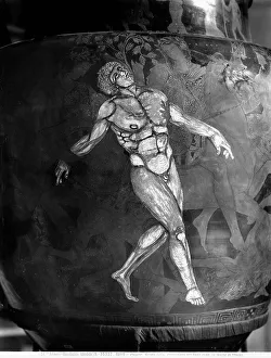 The death of Thalos (or Talos) (detail), crater vase, painter of Talos, the National Archaeological Museum, Jatta Palace, Ruvo di Puglia