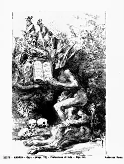 Prado Museum Art Prints: Devout profession, etching by Goya, in the Prado Museum in Madrid