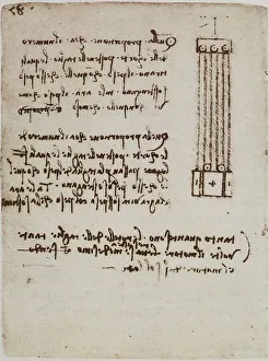 High Renaissance Art Style Prints: Drawing for a system for balancing weights