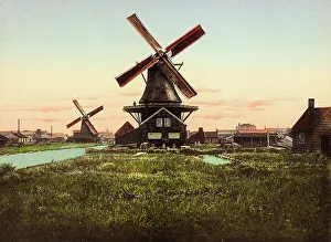 Historic Dutch Architecture Prints: A Dutch wind-mill