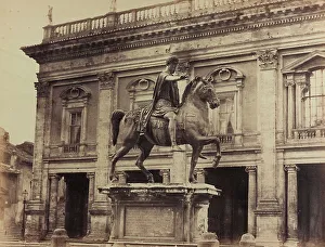 Piazza Del Campidoglio Rome Prints: Equestrian statue of Marcus Aurelius, bronze, Piazza del Campidoglio, Rome