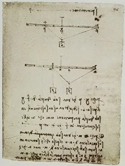 Victoria And Albert Museum Artwork Prints: Experiment with weights, page from the Codex Forster II