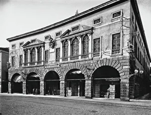 Administrative Building Architecture Prints: The faade of the Cassa di Risparmio building