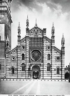 The faade of the cathedral of Monza, Brianza