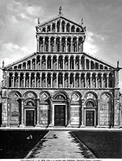 Campo Dei Miracoli Italy Prints: Detail of the faade of the Cathedral of Pisa