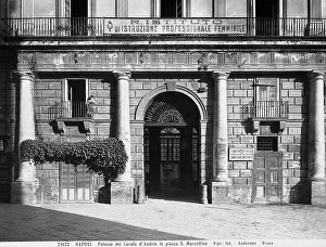 Part of the faade of the Palazzo Carafa d'Andria in Naples