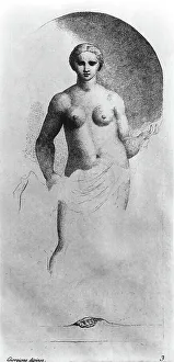 Female figure. Etching, Antonio Maria Zanetti after Giorgione, in the Correr Museum, in Venice