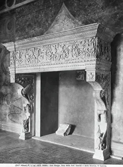 Fireplace created by Simone Mosca, from a design by Jacopo Sansovino, Hall of Liberal Arts and Sciences; Borgia Apartments, Vatican Museums, Vatican City