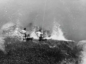 Aerial View Of River Course Prints: Fishermen