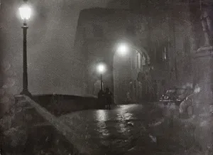 Urban Landscape At Night Prints: Fog in the evening
