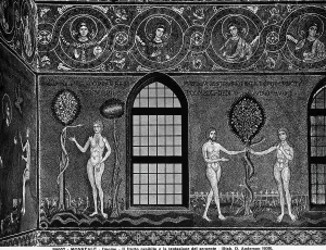 Byzantine Style Artwork Prints: The forbidden fruit and the Temptation of the serpent