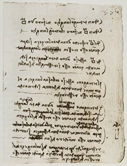 Renaissance Artist Leonardo Da Vinci Prints: Geometry notes, writings belonging to the Codex Forster I