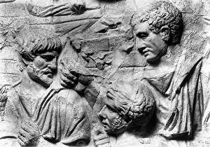 A group of men; detail represented on Trajan's Column, Trajan's Forum, Rome