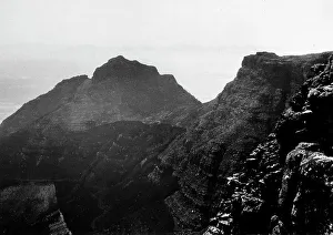 Table Mountain Landscape Prints: Group of rocks at Devil's Peak seen from Table Mountain