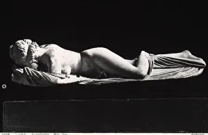 Imperial Period Artwork Prints: Hermaphrodite lying; left side. Work exhibited at the Roman National Museum, Rome