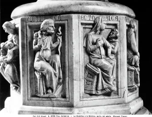 Gothic Sculpture Prints: High relief representing the Dialectic and the Rhetoric