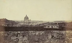Hilly landscape dominated by a cathedral